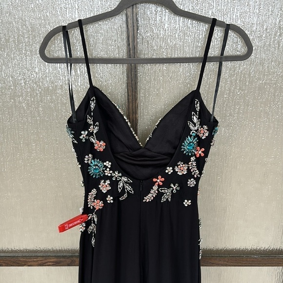 Mac Duggal 42006 Multi Color Beaded Floral Cami Gown Deep Back size 10 NEW $498 - Picture 11 of 13